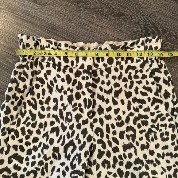 J. Crew Linen Blend Paperbag Waist Animal Print Pants - Picture 6 of 8